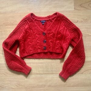 Red Cropped Sweater